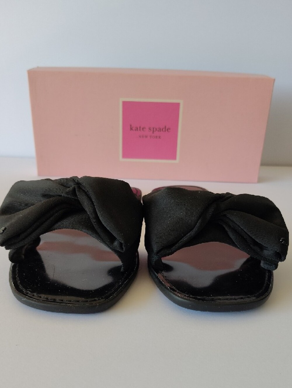kate spade Black Bow Slip-On Slides Vacation Resort Wear - Picture 4 of 6